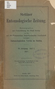 Stettiner entomologische Zeitung.Volume 29.-30.Jahrg. (1868-1869) 1869 [Leather Bound]